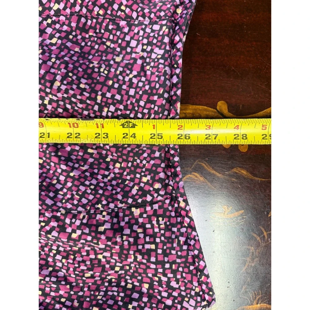 Vtg Liz Claiborne 100% Silk Purple Mosaic Flounce Hem Skirt Y2K Whimsigoth 8